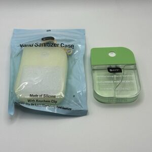 b-pure Hand Sanitizer Spray Tik Tok Cucumber Mint Yellow Glitter Keychain Case